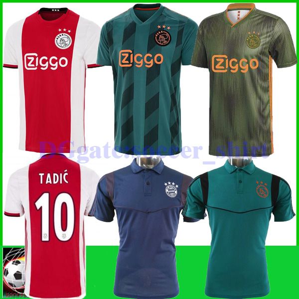 

New ajax fc 19 20 de jong tadic occer jer ey huntelaar ziyech cruyff football hirt 2019 2020 away netherland voet man polo hirt