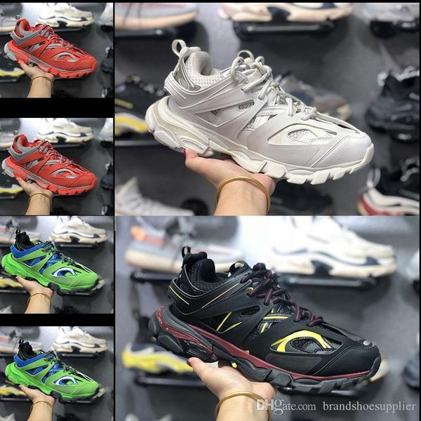 

2019 new selling designer fashion three men's and women's casual designer shoes white black orange paris size 35-45