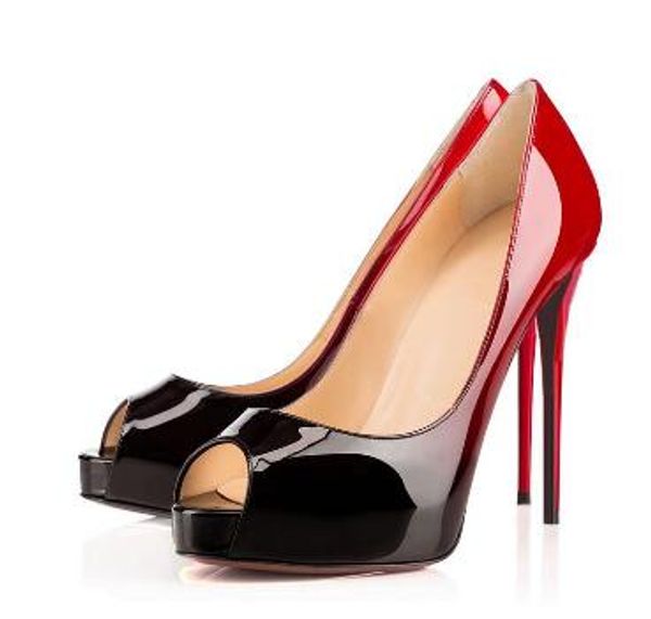 

Luxury Brand Дизайнер Высокие Каблуки Лакированная Кожа Острым Носом Женщины Насосы Красные Низы 12 СМ 14 СМ Свадебные Туфли Танцевальная Вечеринка 35-42