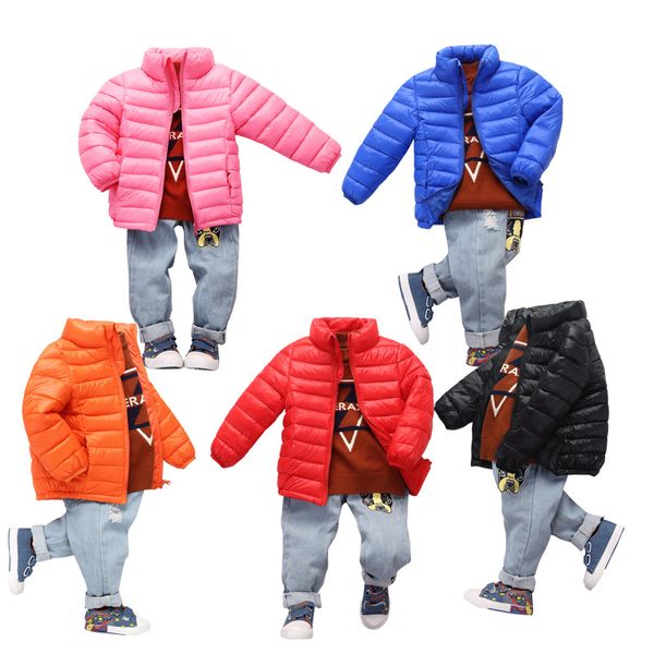 

kids snowsuits winter feather coats cotton clothes parka kids jackets feather down cotton padded clothes parka, Blue;gray