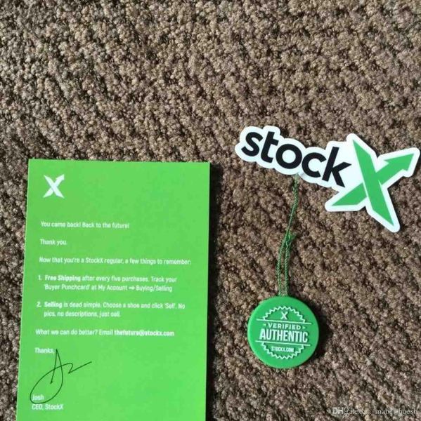 

Hot Sale Cheap Stock X Tag With QR Code Sticker x Card Green Circular Tag Plastic Verified Authentic Shoes