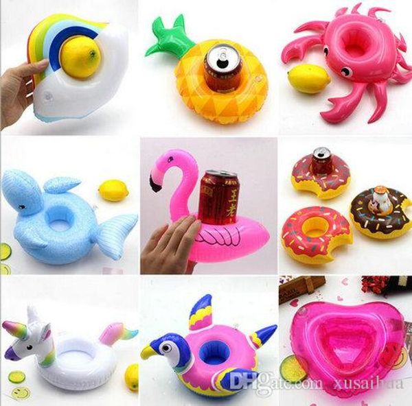 

inflatable toy drinks cup holder watermelon swan unicorn pool floats coasters flotation devices for kid children pool parties bath toy
