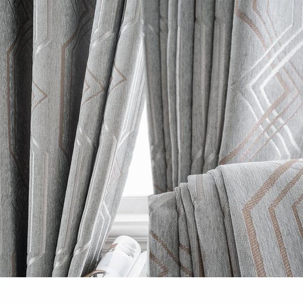 2019 Custom Curtains Luxury Nordic Simple Modern Chenille Jacquard