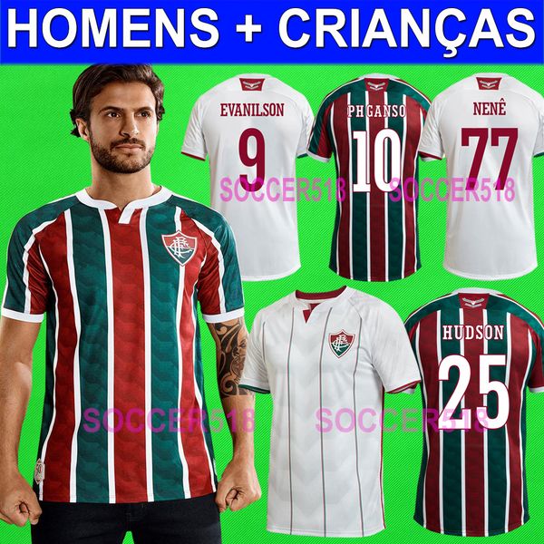 

nenê 2020 2021 home evanilson red green soccer jerseys marcos paulo away white 19 20 football shirts camisa de futebol maillot de foot, Black;yellow