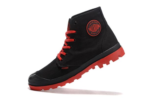 Sapato de designer de venda quente PALLADIUM Martens Tênis verde militar Confortável e barato Botas de tornozelo com cadarço Lona Homens Sapatos casuais frete grátis