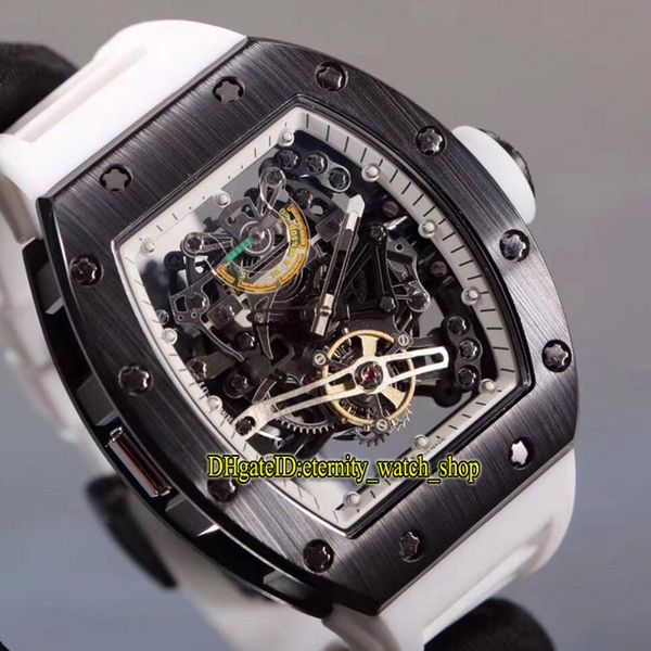 

лимитная версия rm 38-01 черный керамический корпус япония miyota автоматический механический скелет циферблат rm38-01 мужские часы резиновы, Slivery;brown