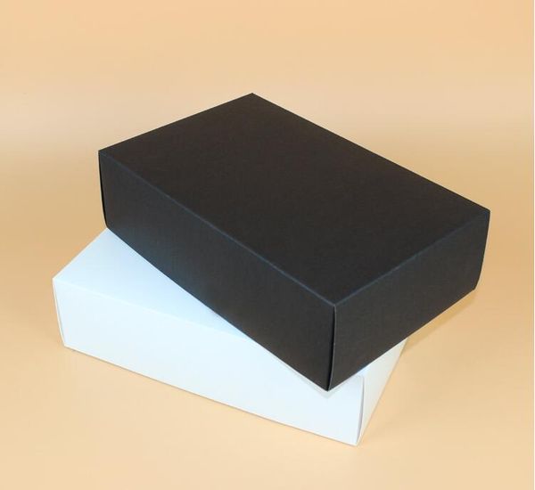 

28*18*8cm 10pcs white/black cardboard boxes, large black luxury craft paper box for shoes, storage carton box high quality