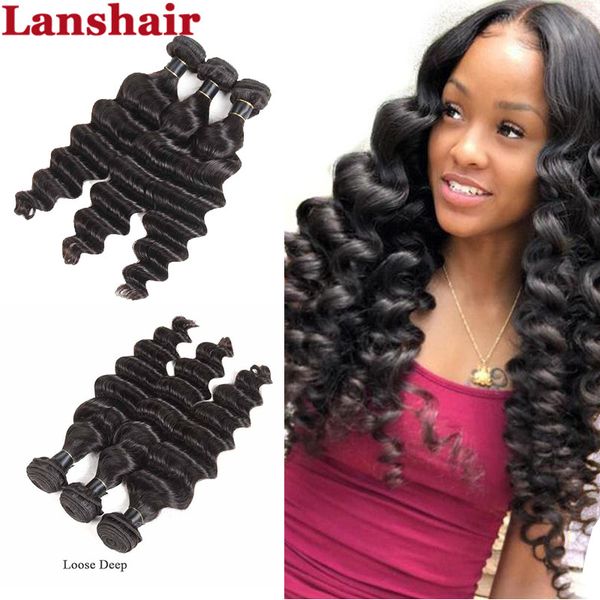 

peruvian brazilian virgin human hair weft loose deep 100g wholesale 3pcs lot peruvian human hair weave bundles loose deep, Black