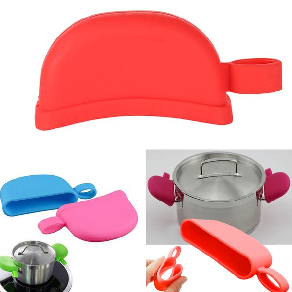 

2pcs/set grip sleeve heat insulation pan grip anti-skid kitchen tool pot pot handle cover heat resistant saucepan silicone