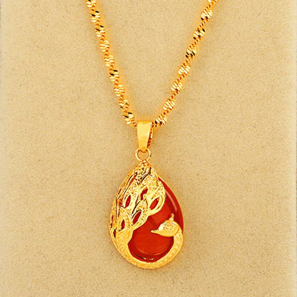 

vietnam sand gold new style necklace women gold-plated non-fading clavicle chain peacock phoenix pendant jewelry gift, Silver