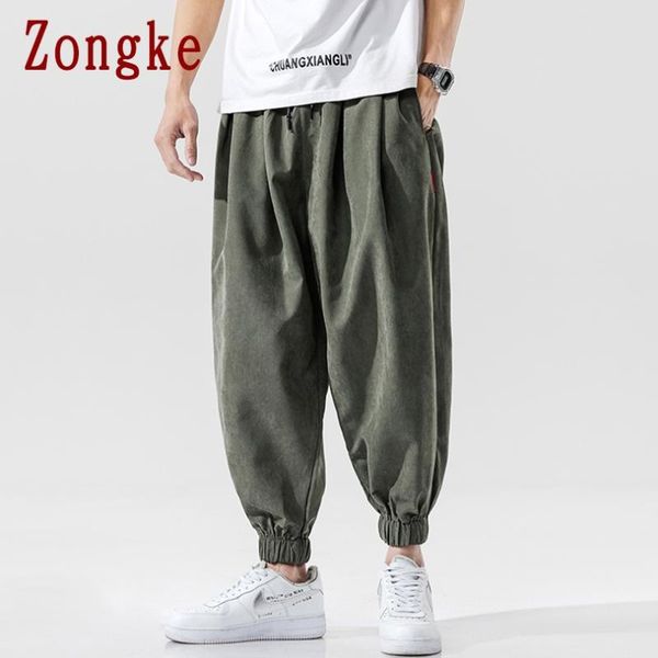 

zongke 2020 solid harem pencil pants men trousers casual joggers pants men sweatpants hip hop streetwear male plus size m-5xl, Black
