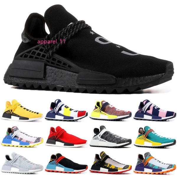 

2019 black nerd human race classic nmd hu pharrell solar pack orange yellow nobel ink men women shoes sport running sneaker 5-11.5