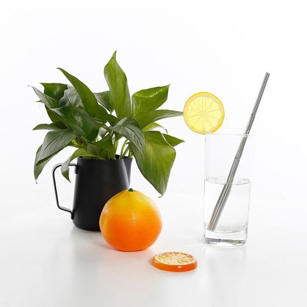 

reusable folding drinking straw stainless steel retractable straw w/brush