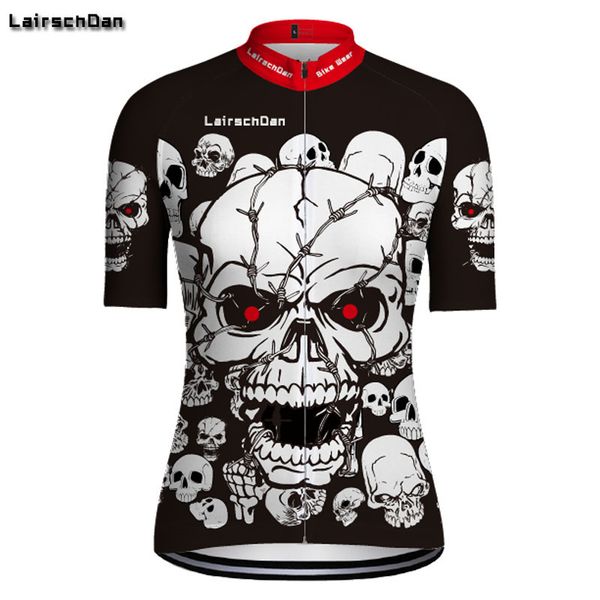 

sptgrvo new mens cycling clothes black skull bicycle jerseys bike breathable short sleeve riding clothing ropa ciclismo, Black;red
