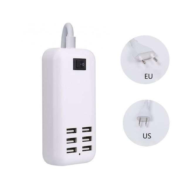 

6 usb eu/us 3a plug wall socket dock fast charging extension power adapter for cell phone tablet good usb charger hub 6 ports