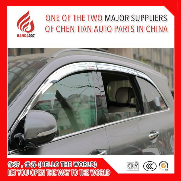 

6 piece abs plating decorative trim vent shade rain sun wind deflector window visor for sorento 2015-2018