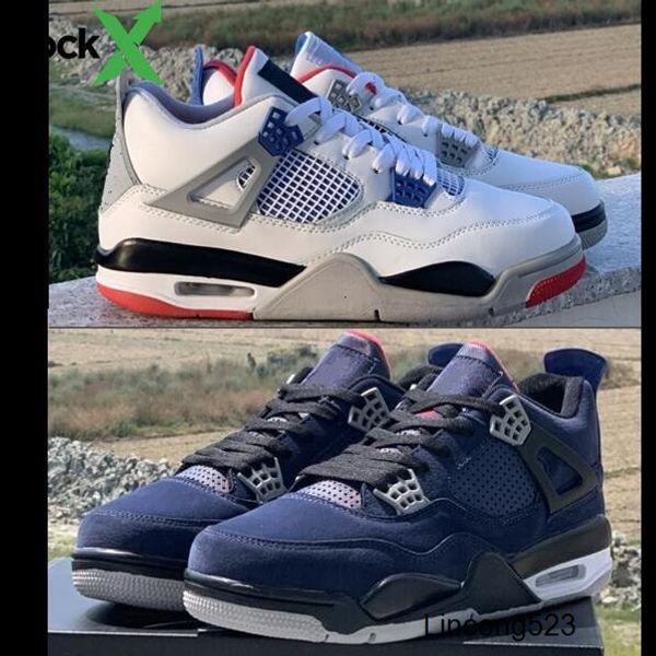 

2020 what the 4s wntr loyal blue 4 white cement 4 man jordon basketball shoes men size 40 47 with box ing, Black