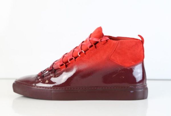 

2019 arena sneakers high gradient sneaker dipped collection red suede fashion men casual walking sneaker kanye west footwear, Black
