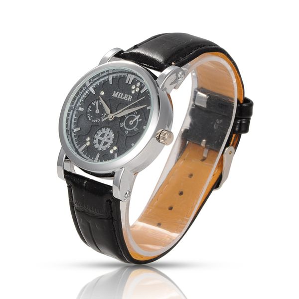 

women' watch stainless steel leather diamond-studded quartz wrist watch,black/white/yellow/brown, 240x19mm; head:45x40x11mm,31mm, Slivery;brown