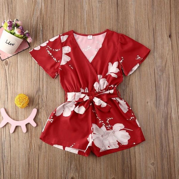 

малыш девушки комбинезон комбинезон цветочный summer цельный наряд одежда, Blue