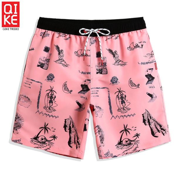 

board shorts new bathing suit for men pink printed joggers quick dry surfing briefs sport de bain homme plus size mesh