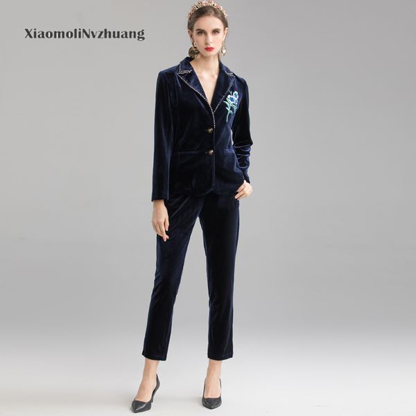 

xiaomoli костюм воротник, бархат вышивка, ногти шарик, темперамент пригородного костюм, новая зима 2019, White