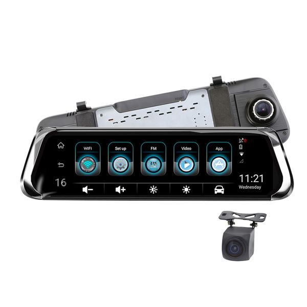 

e08 pro america version 4g 10 inch adas dash camera dual cams hd1080p gps navi car video recorder wifi pot bluetooth een
