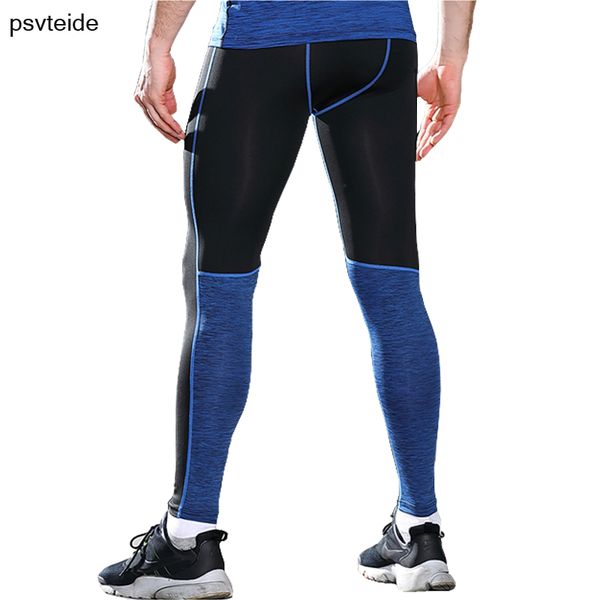 

2020 new mens gym leggings running compression pants jogging base man tights sport sportswear running compression tights male, Black;blue