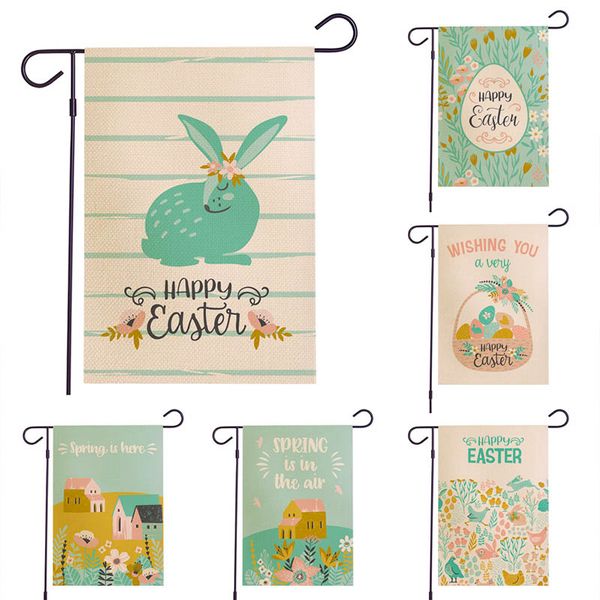 

пасхальный заяц сад флаг кролик пасхальное яйцо фестиваль открытый висячие баннер флаги украшения партии двойной стороне печати льняные 30 *