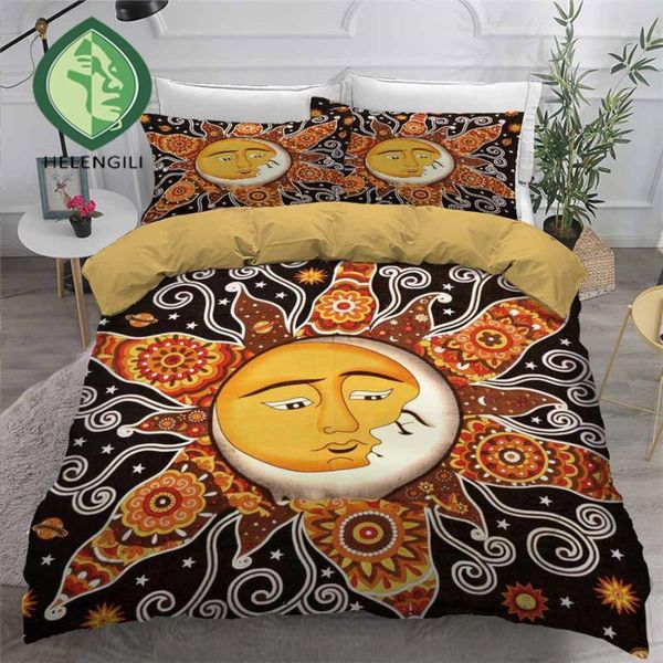 

helengili 3d bedding set sun and moon painting print duvet cover set bedclothes with pillowcase bed home textiles #sam08