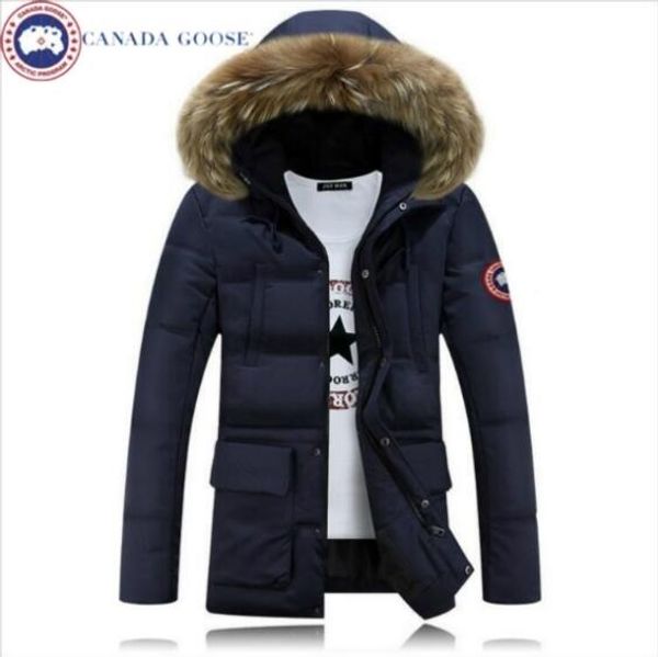 

Winter fourrure down parka homme ja en chaqueta outerwear big fur hooded fourrure manteau canada down jacket coat hiver doudoune, Black;brown