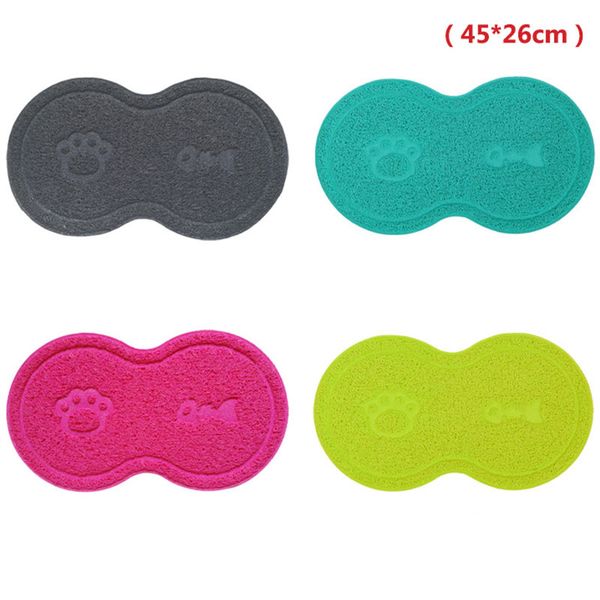 

cute pet dog puppy feeding mat pvc dish water feed clean placemat