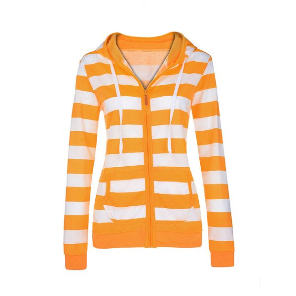 

woman jacket coat spring autumn plus size lady zipper hoodie hooded striped sweatshirt coat jacket casual slim jumper parka, Black;brown