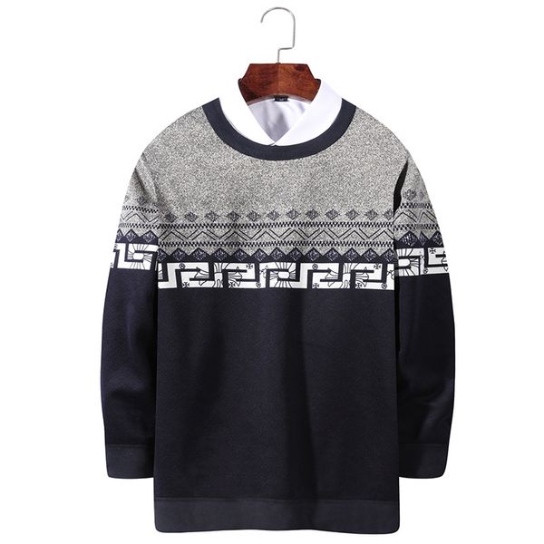 

8 styles mens sweaters thicken plus velvet keep warm shirt autumn winter o-neck pullovers clothing wear for male, White;black