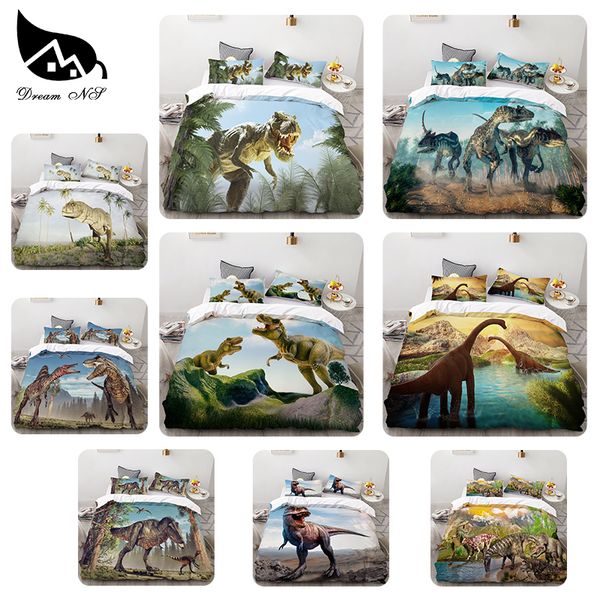 

3pcs new classical dinosaur pattern home textiles bedding set bedclothes king cover pillowcase comforter bedding sets bed linen