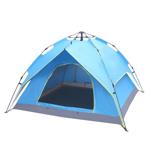 

2-3 person double-deck tow-door hydraulic automatic tent build outdoor tent blue