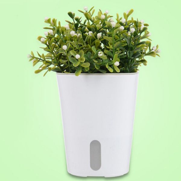 

4xlazy flowerpot self watering planter flower pot home garden balcony decor