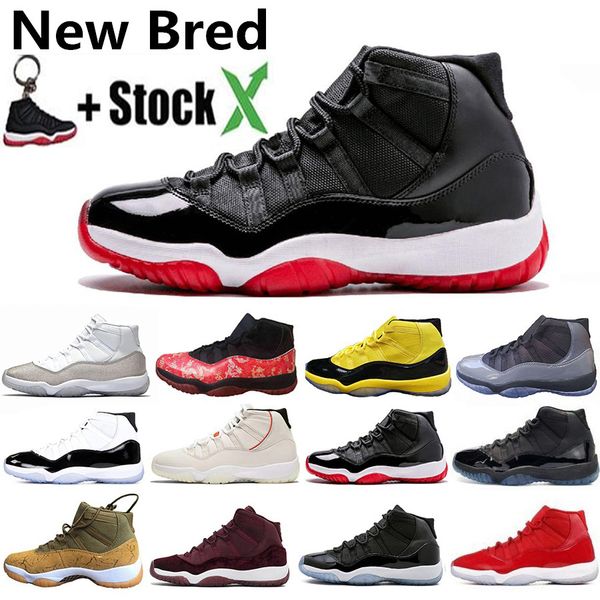 

discount bred 11 basketball shoes 11s metallic silver concord 45 space jam cap and gown platinum tint women mens trainers sport sneakers, White;red