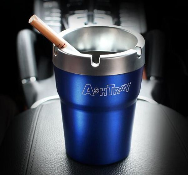 

aluminum car ashtray auto travel cigarette ash holder cup fashion led car ashtray portable accessories