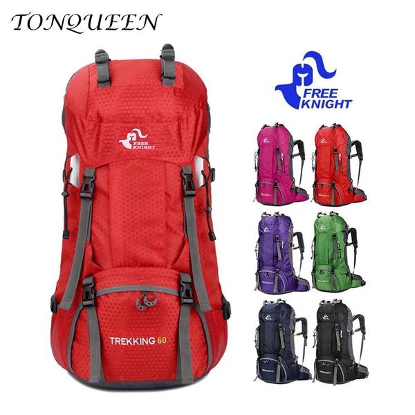 

60l outdoor backpack camping waterproof hiking large travel backpack with rain cover sport bag backpacks with rain cover wx120