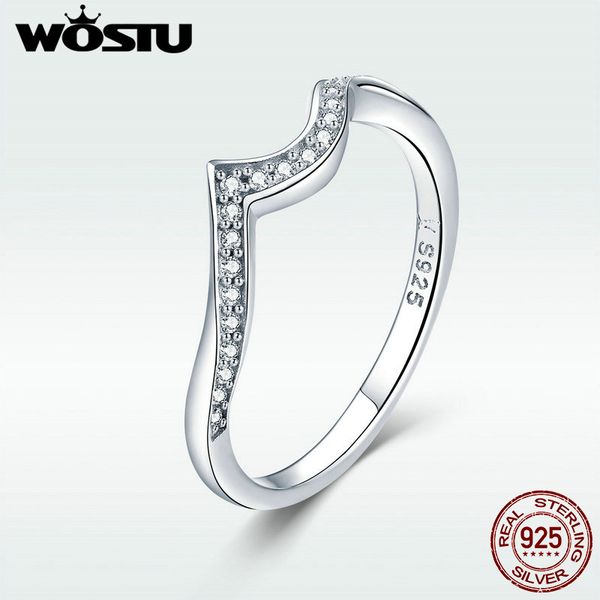 

wostu горячая мода чистый стерлингового серебра 925 чистая любовь кольца для женщин годовщины участия классический романтический подарок dxr, Silver