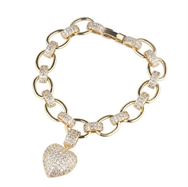 

jankellyluxury heart link chain bracelets bangles cubic zircon cz vintage bohemian cuff bracelets for women femme fashion jewelr, Black