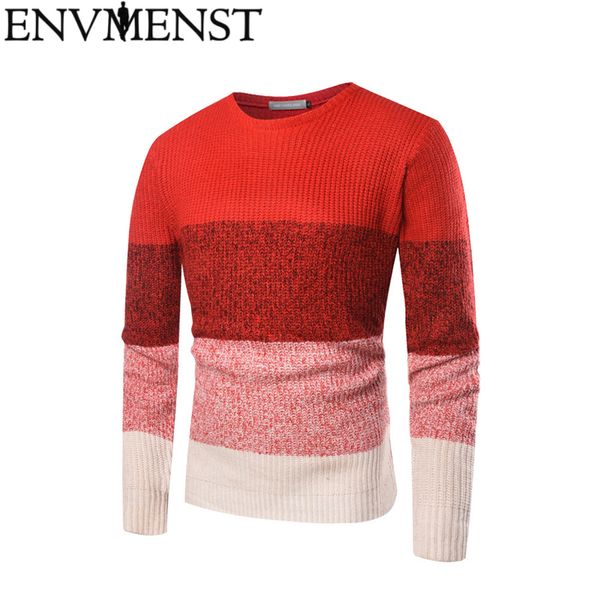 

envmenst autumn winter men sweaters patchwork patchwork knitted pullover sweater man's o-neck slim knitwear pullovers, White;black