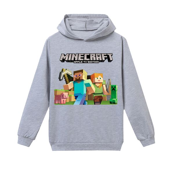 

14 minecrafts tiktok children cartoon alan walker faded deadpool legends venom cotton boys and girls long-sleeved hooded t-shirt clothing, Blue