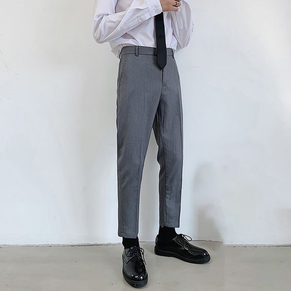 

straight trousers trousers solid color pants plus size slim fit polyester, Black