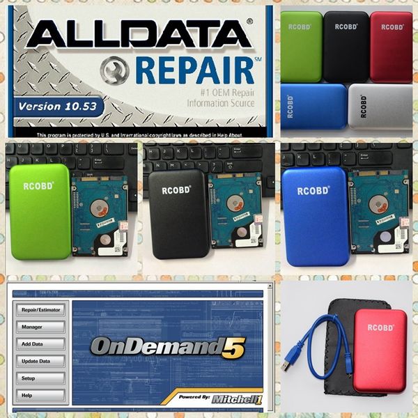 

750gb hdd alldata software 10.53 and mitechell on demand all data auto repair data fit win7 xp system for both cars and trucks