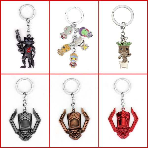 

guardians of the galaxy keychain guardians of the galaxy action figure pendant rocket raccoon mini metal model key chains gift, Silver