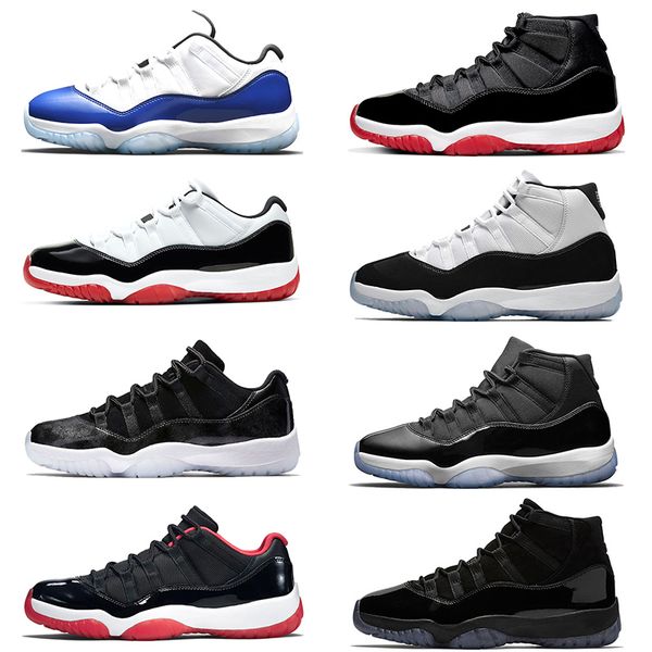 

nike air jordan retro jumpman 11s баскетбол обувь 11 для женщин мужских тренеров concord white бреда metallic silver unc гамма-синей дешевог, White;red