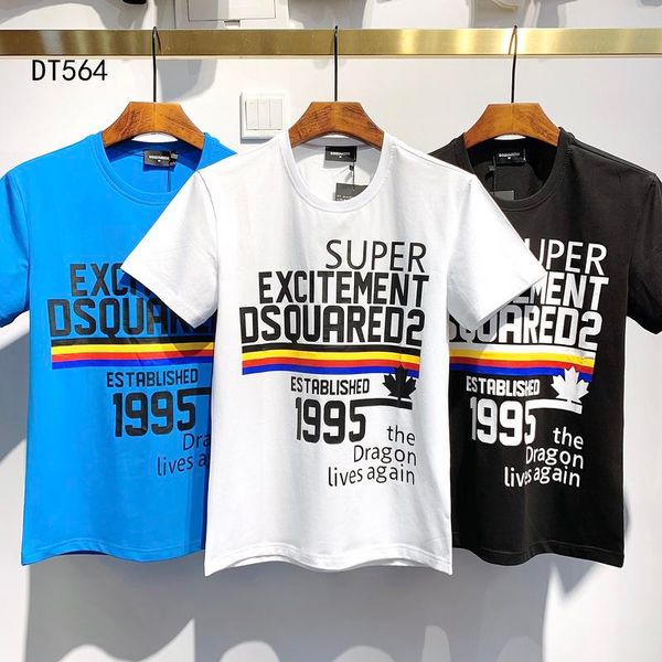 

2020 роскошная европейская французская футболка высокого качества d2, стильная мужская дизайнерская футболка, женская одежда повседневная хл, White