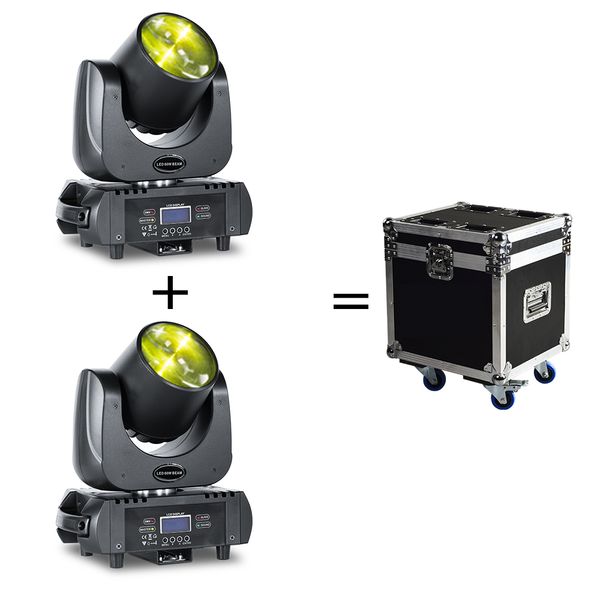 

2pcs + flight case 60w stage beam moving head light rgbw 4in1 party light